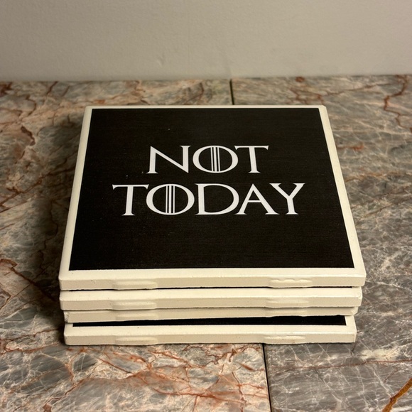 Game of Thrones “Not Today” Coaster Set of 4 GOT - Picture 3 of 7